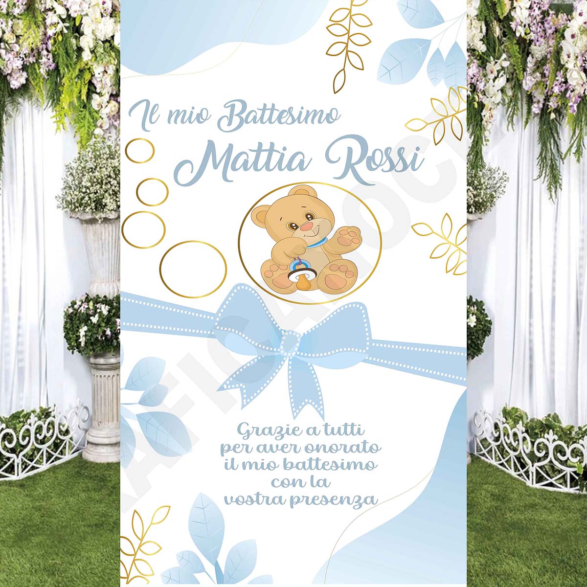 Tappeto B Battesimo decorazione bambino bambina grazie della vostra presenza