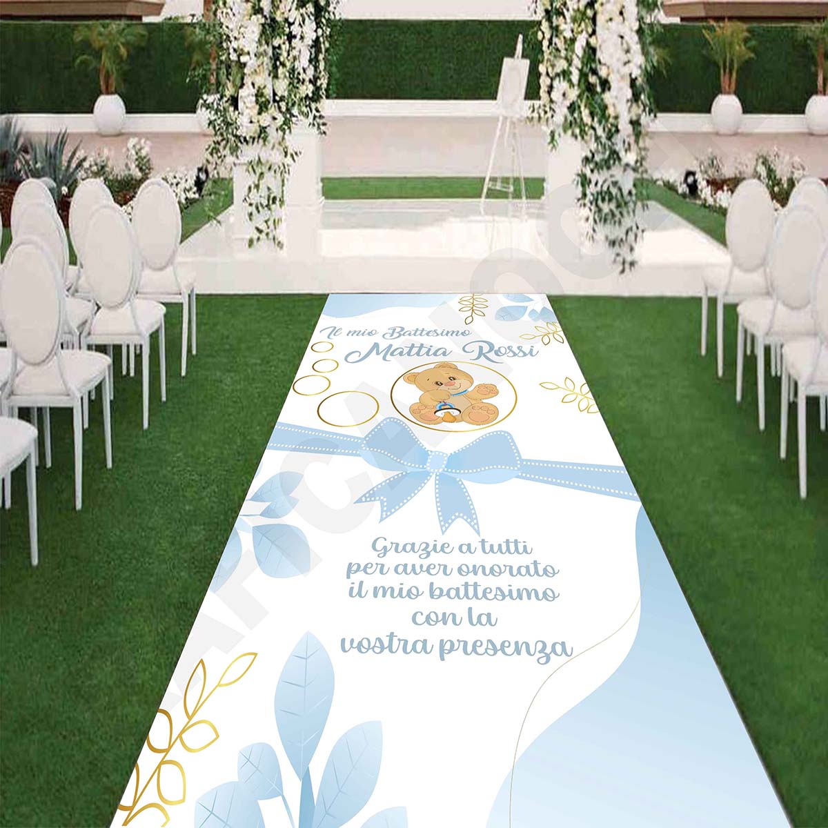 Tappeto B Battesimo decorazione bambino bambina grazie della vostra presenza