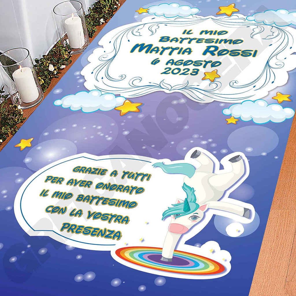 Tappeto C Battesimo decorazione bambino bambina grazie della vostra presenza