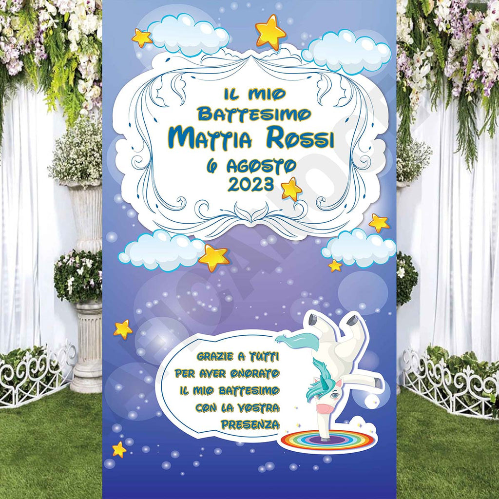 Tappeto C Battesimo decorazione bambino bambina grazie della vostra presenza