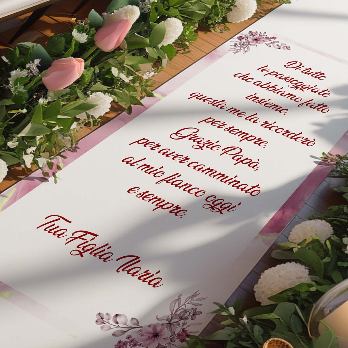 Tappeto 01 in Feltro varie misure Matrimonio di tutte le passeggiate che abbiamo fatto insieme per il Papà