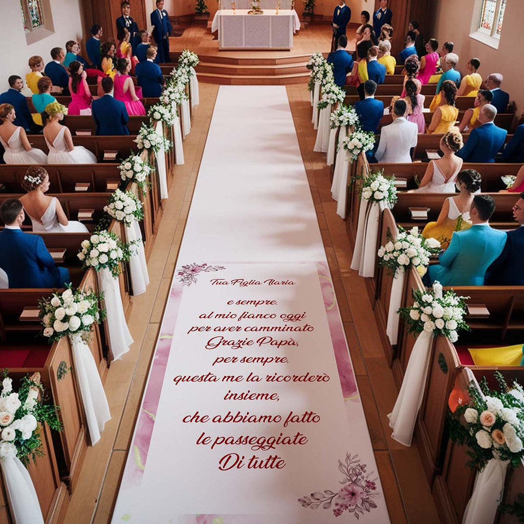 Tappeto 01 in Feltro varie misure Matrimonio di tutte le passeggiate che abbiamo fatto insieme per il Papà