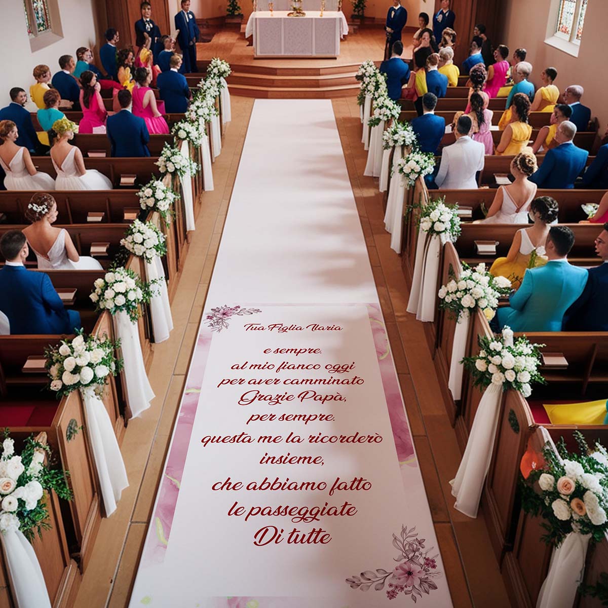 Tappeto 01 in Feltro varie misure Matrimonio di tutte le passeggiate che abbiamo fatto insieme per il Papà