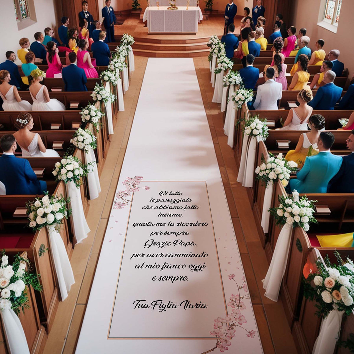 Tappeto 03 in Feltro varie misure Matrimonio di tutte le passeggiate che abbiamo fatto insieme per il Papà