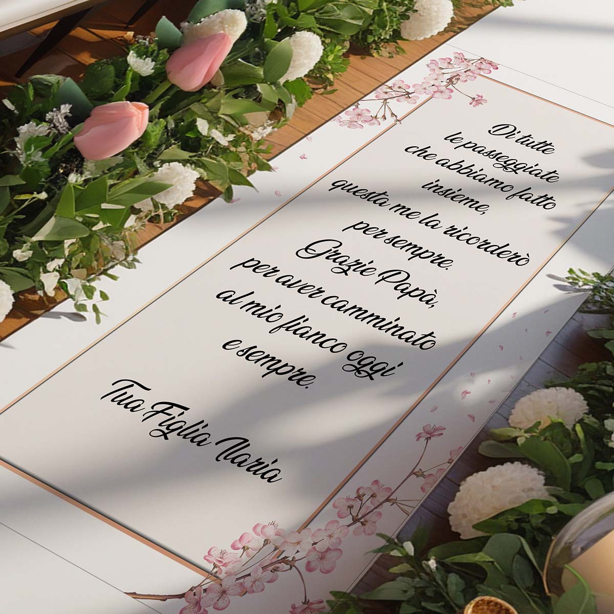 Tappeto 03 in Feltro varie misure Matrimonio di tutte le passeggiate che abbiamo fatto insieme per il Papà