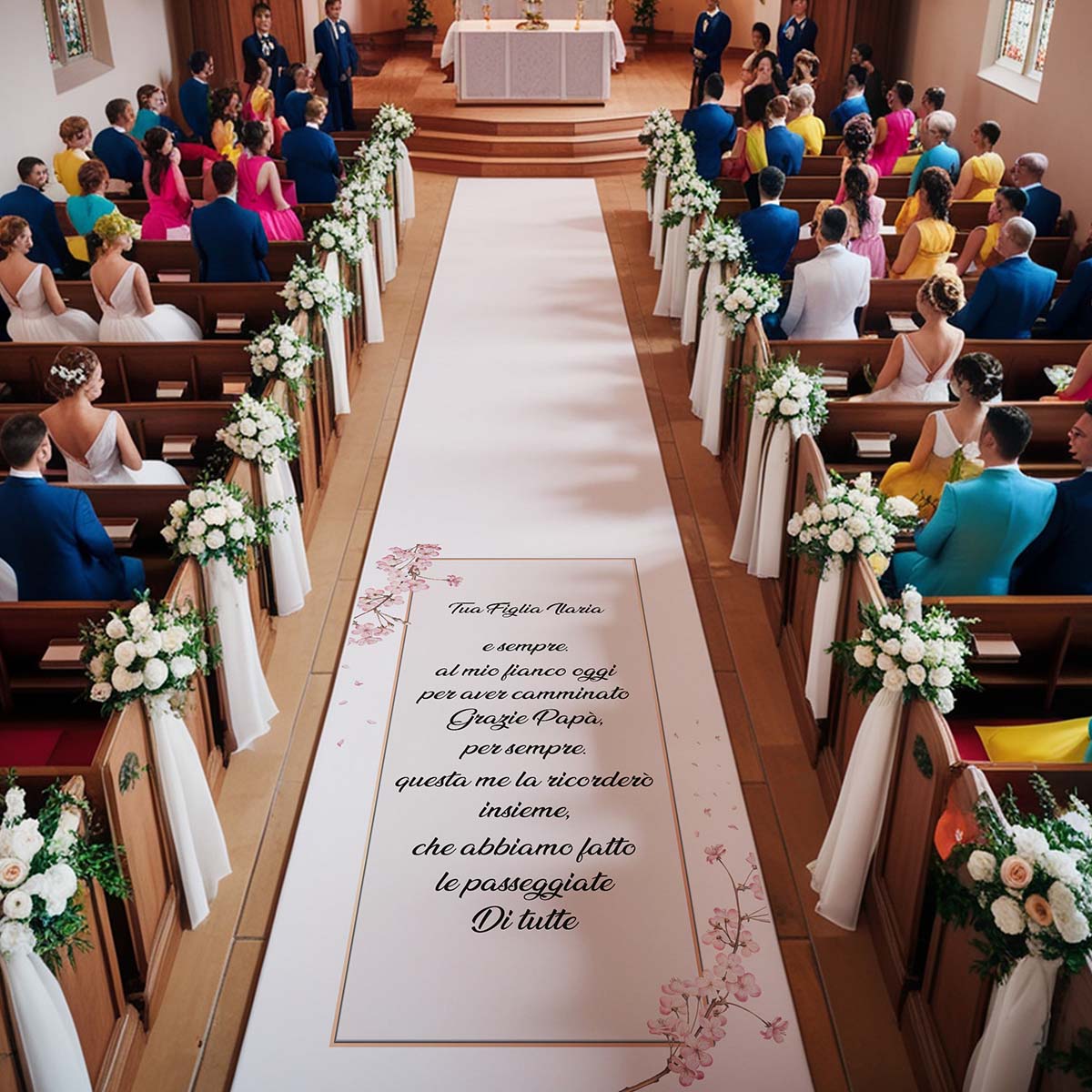 Tappeto 03 in Feltro varie misure Matrimonio di tutte le passeggiate che abbiamo fatto insieme per il Papà