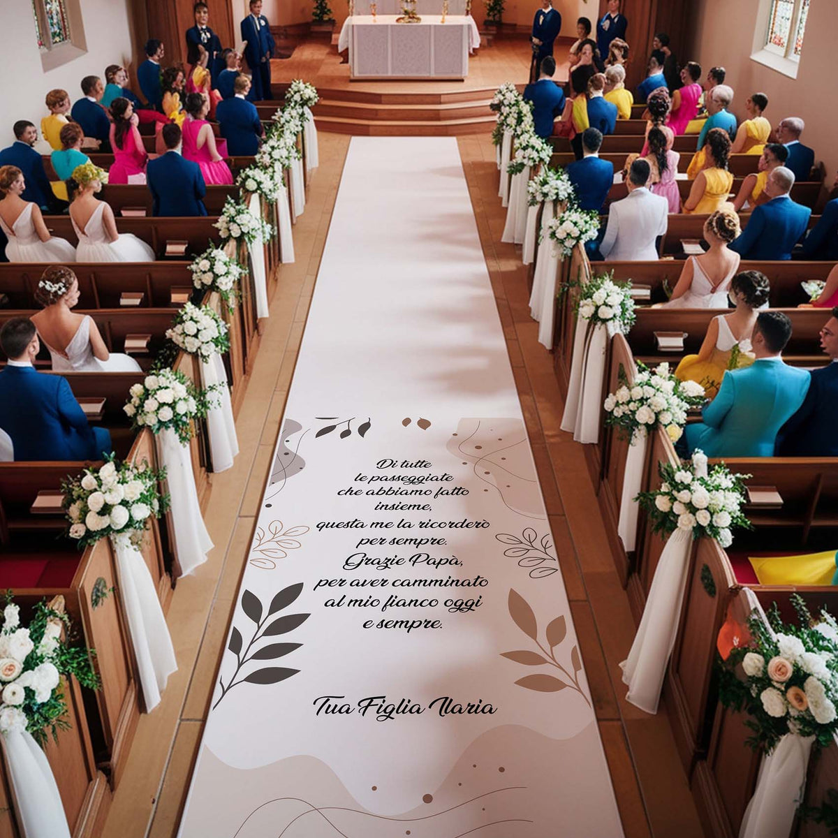 Tappeto 04 in Feltro varie misure Matrimonio di tutte le passeggiate che abbiamo fatto insieme per il Papà