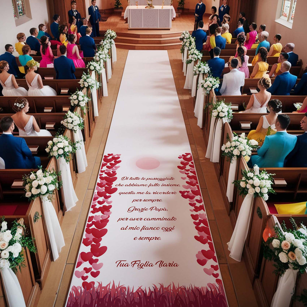 Tappeto 06 in Feltro varie misure Matrimonio di tutte le passeggiate che abbiamo fatto insieme per il Papà