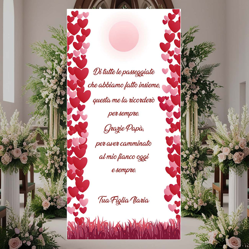 Tappeto 06 in Feltro varie misure Matrimonio di tutte le passeggiate che abbiamo fatto insieme per il Papà