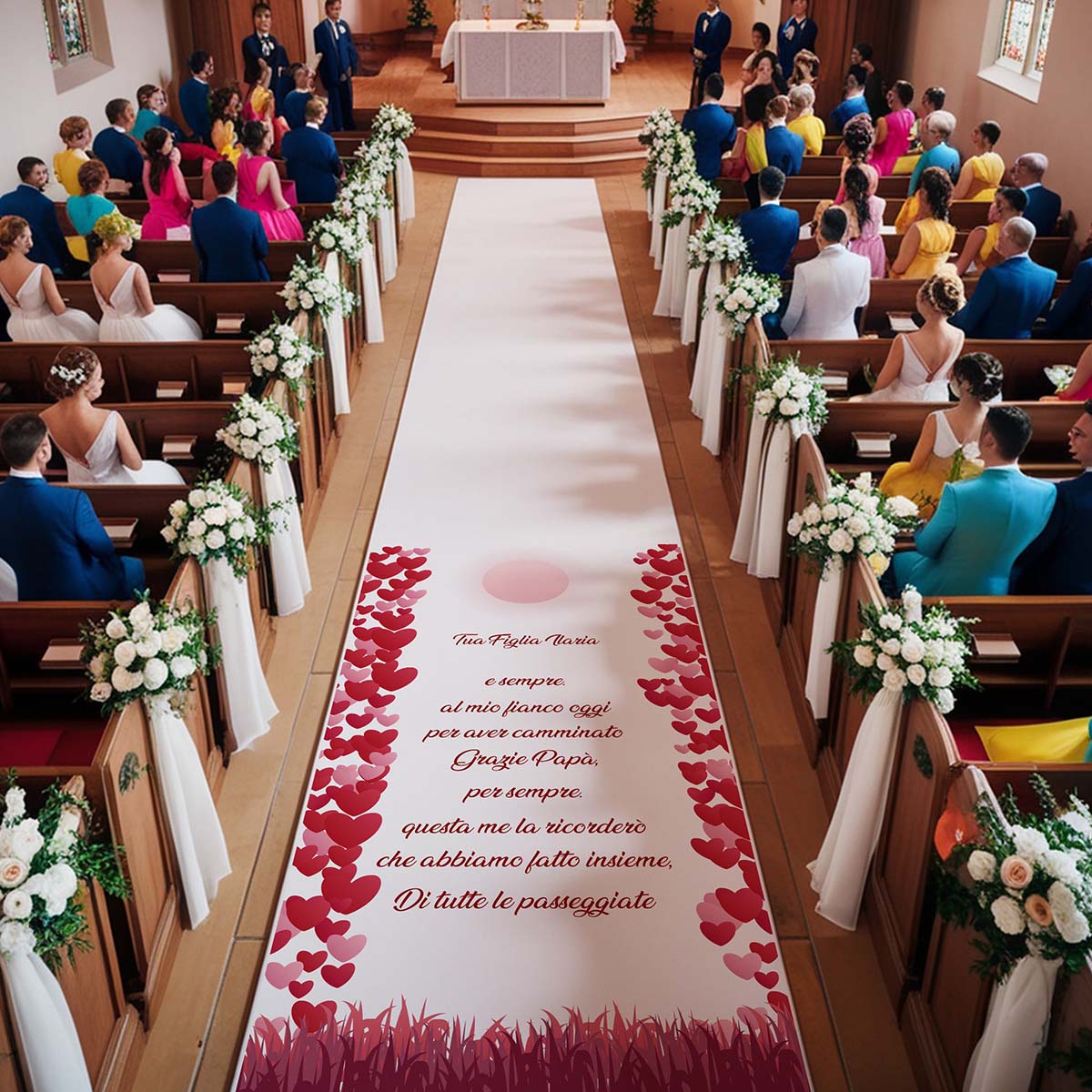 Tappeto 06 in Feltro varie misure Matrimonio di tutte le passeggiate che abbiamo fatto insieme per il Papà