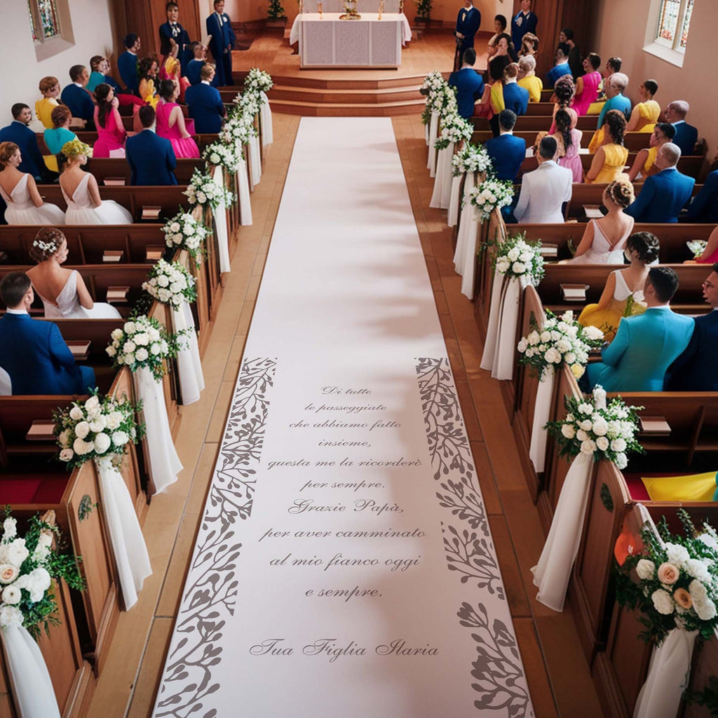 Tappeto 07 in Feltro varie misure Matrimonio di tutte le passeggiate che abbiamo fatto insieme per il Papà