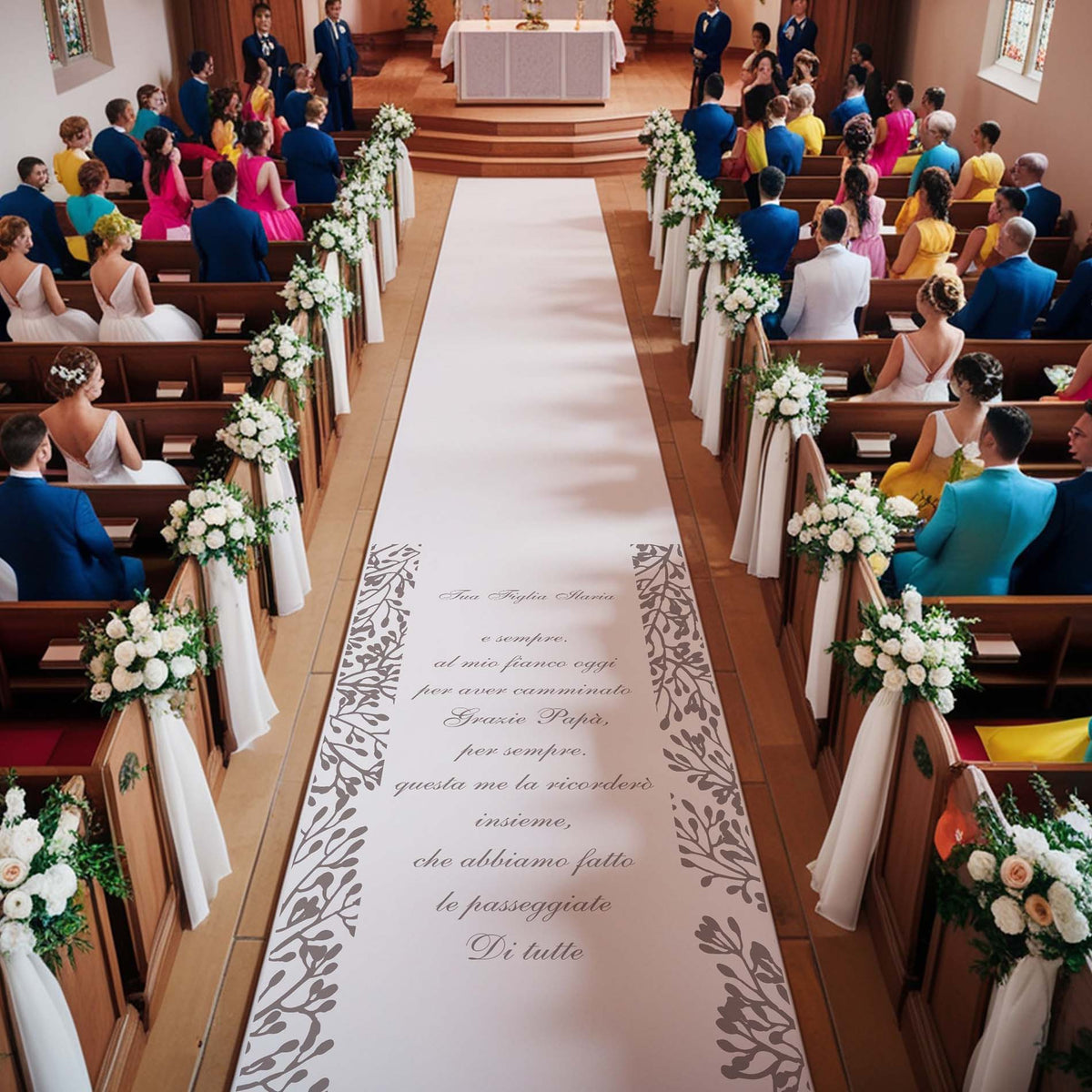 Tappeto 07 in Feltro varie misure Matrimonio di tutte le passeggiate che abbiamo fatto insieme per il Papà