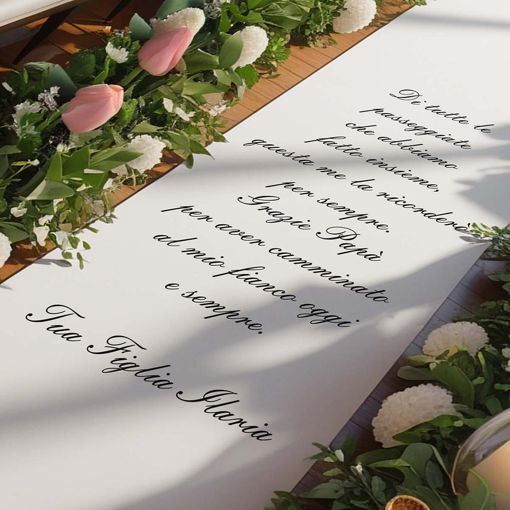 Tappeto 08 in Feltro varie misure Matrimonio di tutte le passeggiate che abbiamo fatto insieme per il Papà