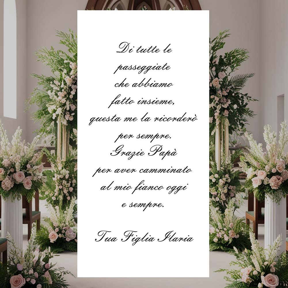 Tappeto 08 in Feltro varie misure Matrimonio di tutte le passeggiate che abbiamo fatto insieme per il Papà