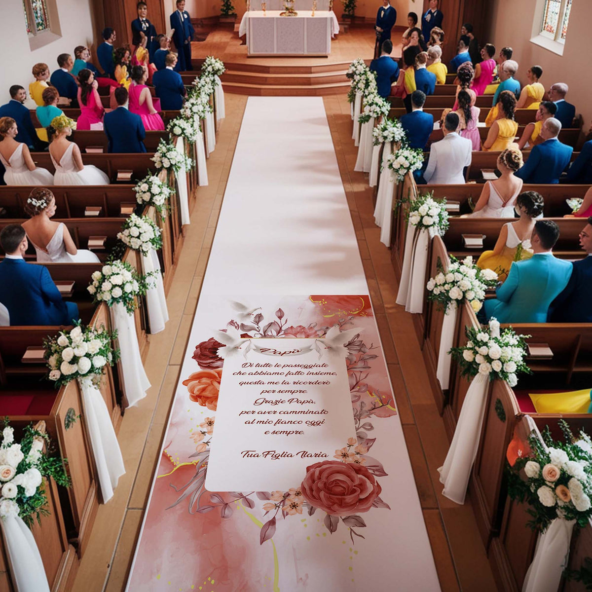 Tappeto 09 in Feltro varie misure Matrimonio di tutte le passeggiate che abbiamo fatto insieme per il Papà