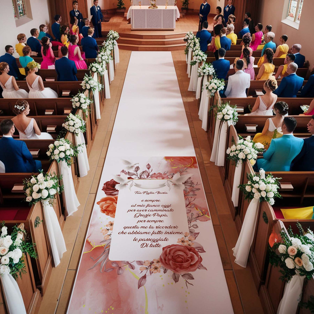 Tappeto 09 in Feltro varie misure Matrimonio di tutte le passeggiate che abbiamo fatto insieme per il Papà