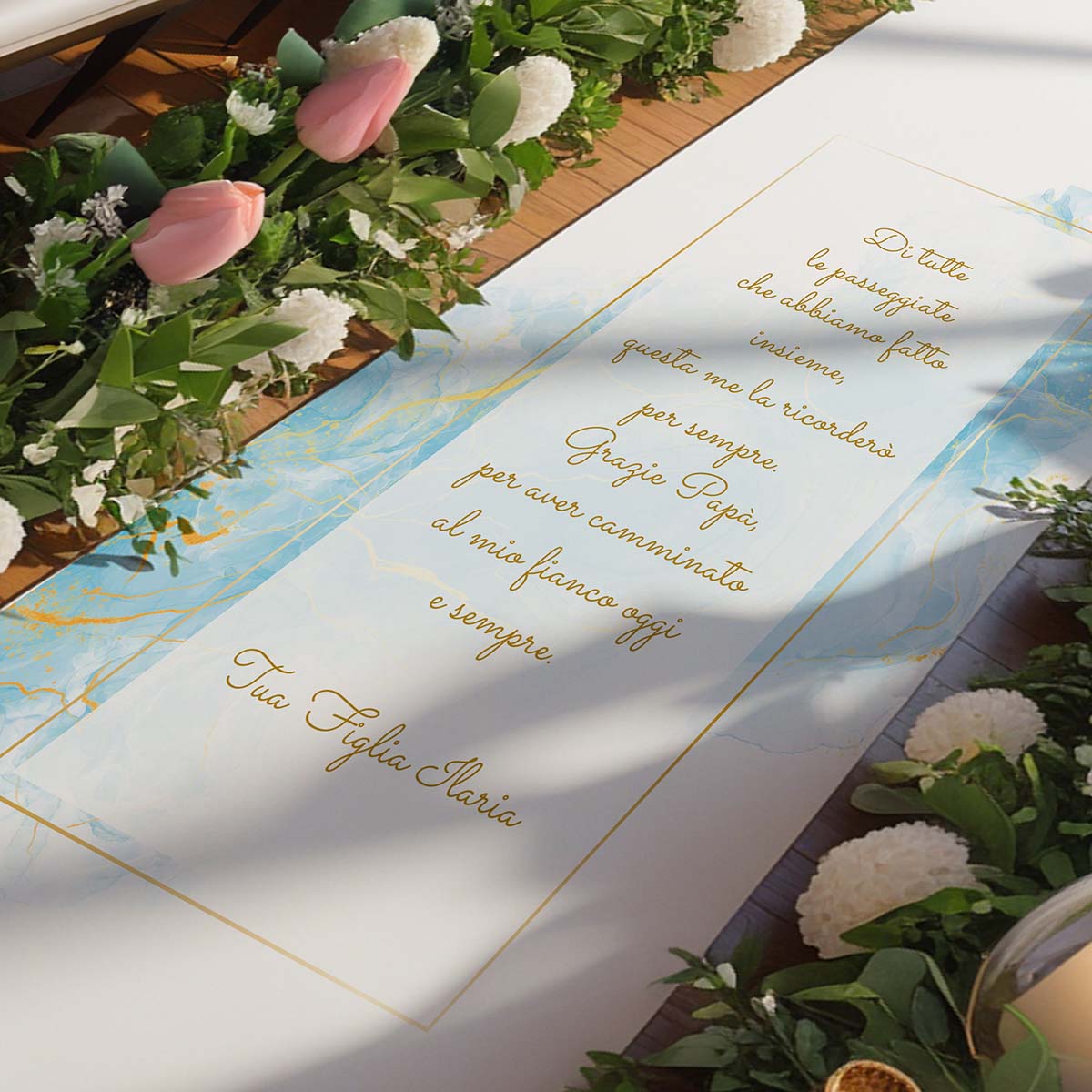Tappeto 13 in Feltro varie misure Matrimonio di tutte le passeggiate che abbiamo fatto insieme per il Papà