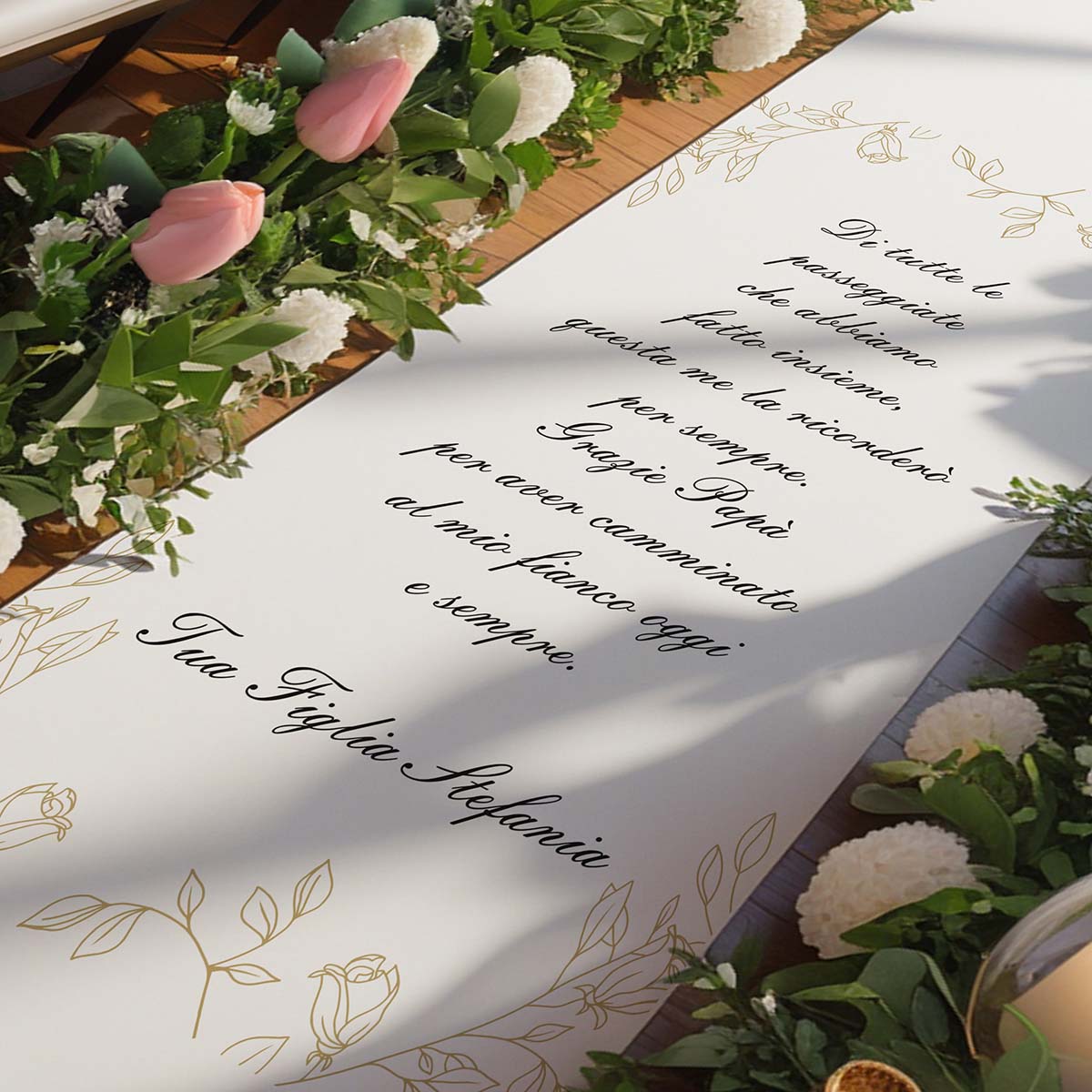 Tappeto 15 in Feltro varie misure Matrimonio di tutte le passeggiate che abbiamo fatto insieme per il Papà