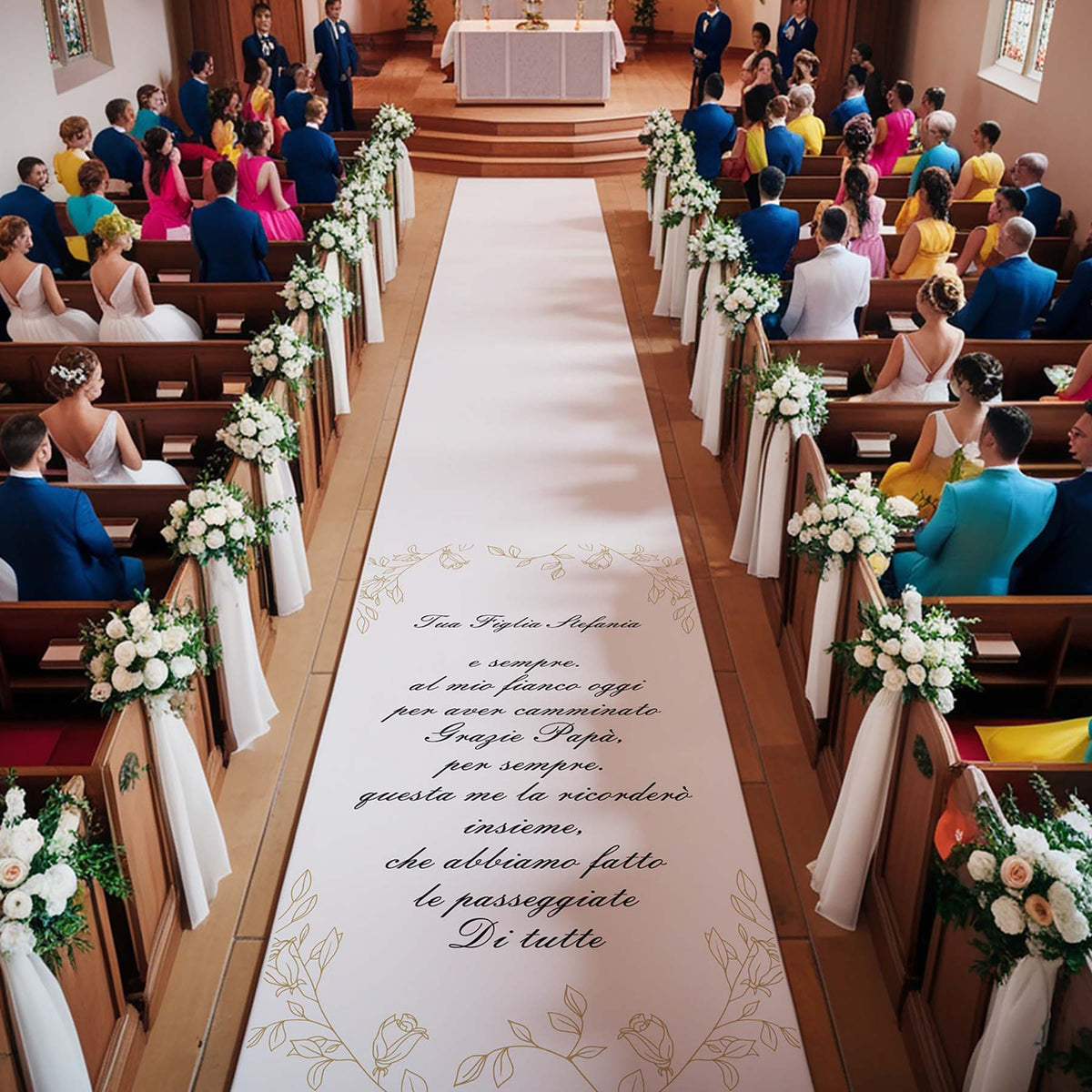Tappeto 15 in Feltro varie misure Matrimonio di tutte le passeggiate che abbiamo fatto insieme per il Papà