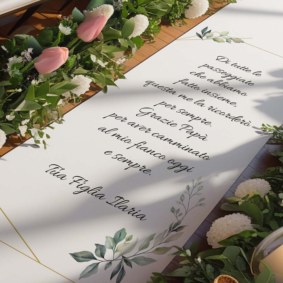 Tappeto 16 in Feltro varie misure Matrimonio di tutte le passeggiate che abbiamo fatto insieme per il Papà