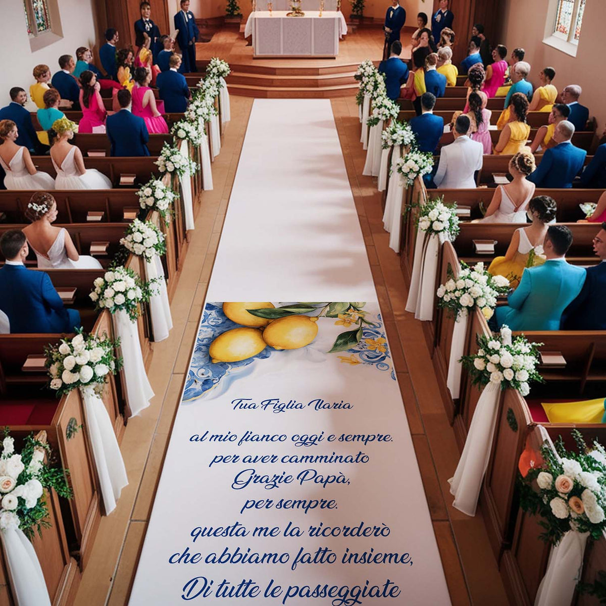 Tappeto 17 in Feltro varie misure Matrimonio di tutte le passeggiate che abbiamo fatto insieme per il Papà