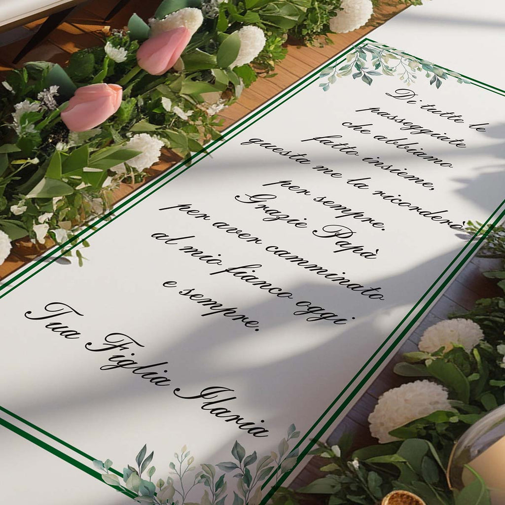 Tappeto 14 in Feltro varie misure Matrimonio di tutte le passeggiate che abbiamo fatto insieme per il Papà