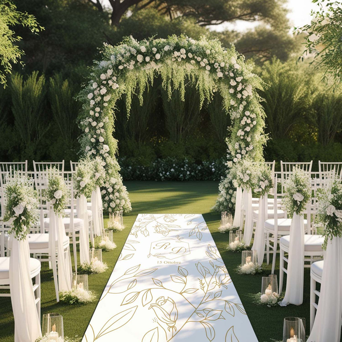 Tappeto 18 in Feltro varie misure Matrimonio con Iniziali Sposi vari colori