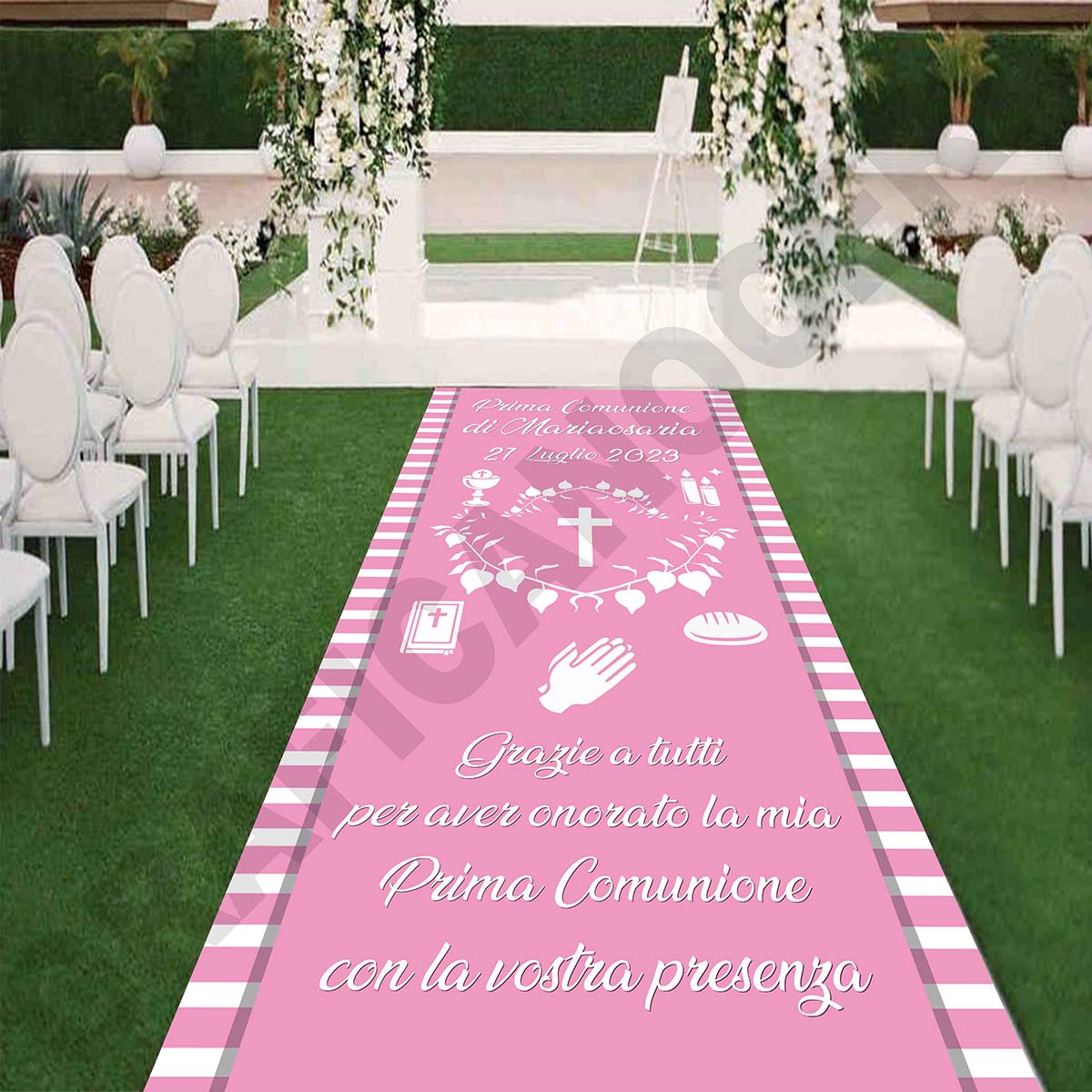 Tappeto B Prima Comunione decorazione bambino bambina grazie della vostra presenza