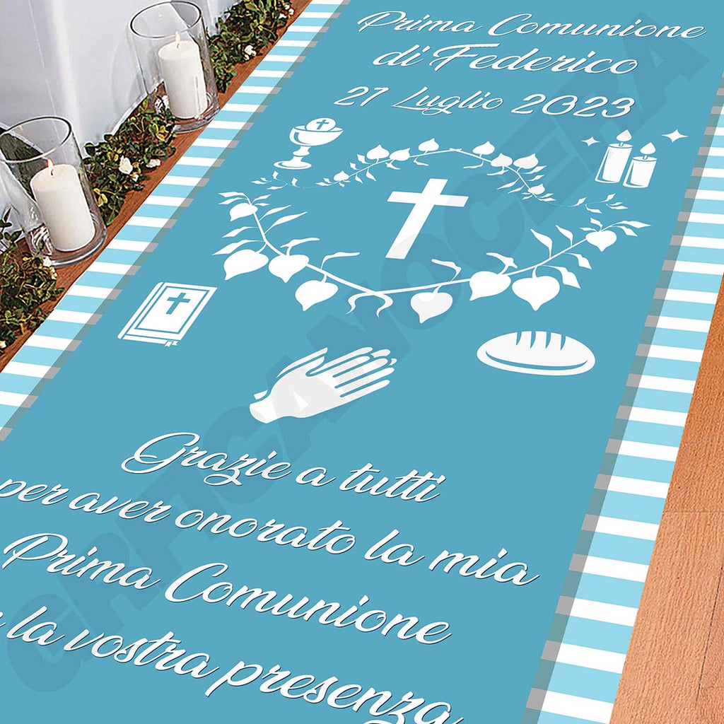 Tappeto B Prima Comunione decorazione bambino bambina grazie della vostra presenza