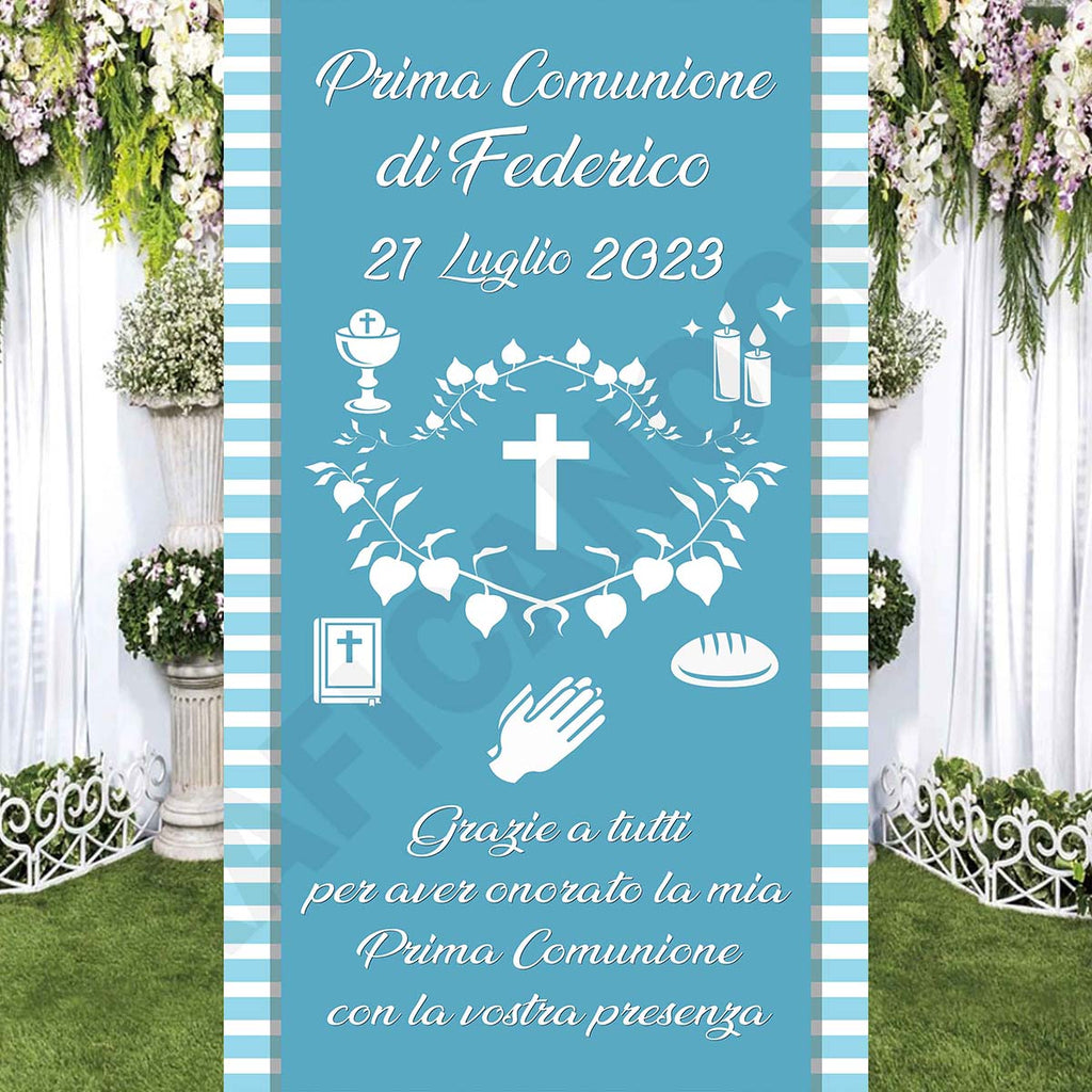 Tappeto B Prima Comunione decorazione bambino bambina grazie della vostra presenza
