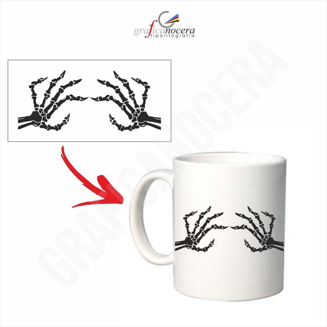 Tazza HALLOWEEN scheletro mani divertente zombie alta qualità lavabile regalo