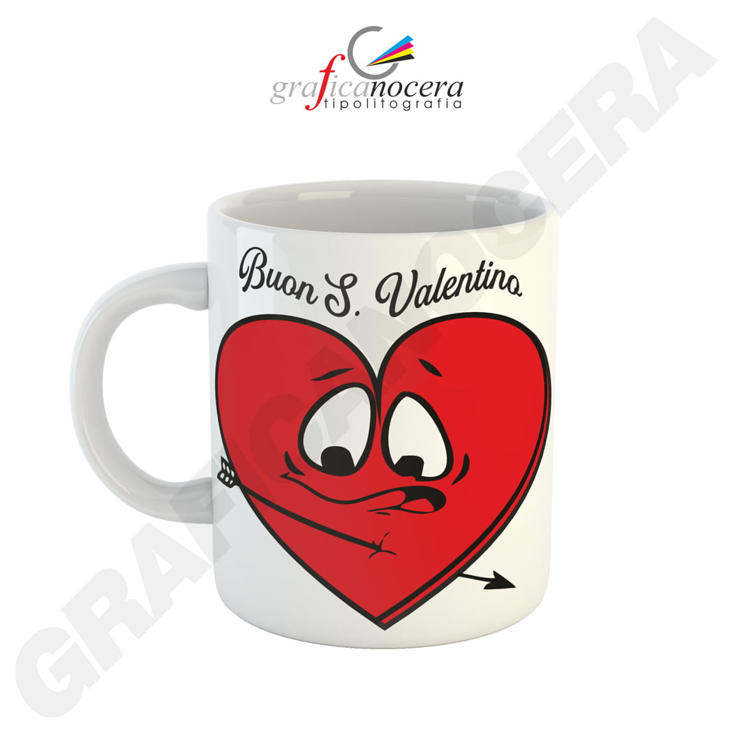 Tazza Mug con emoji cuore varie grafiche San Valentino fidanzati amore idea regalo