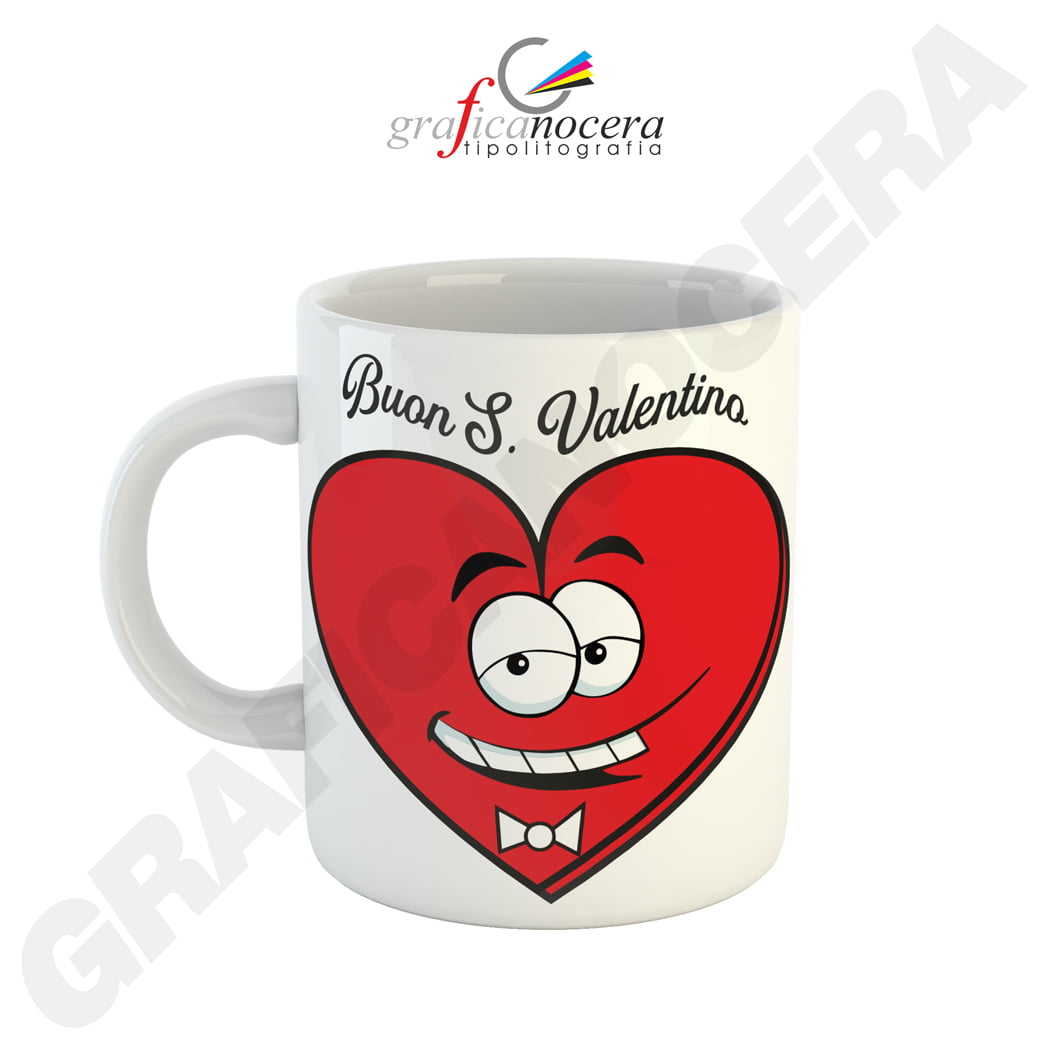 Tazza Mug con emoji cuore varie grafiche San Valentino fidanzati amore idea regalo