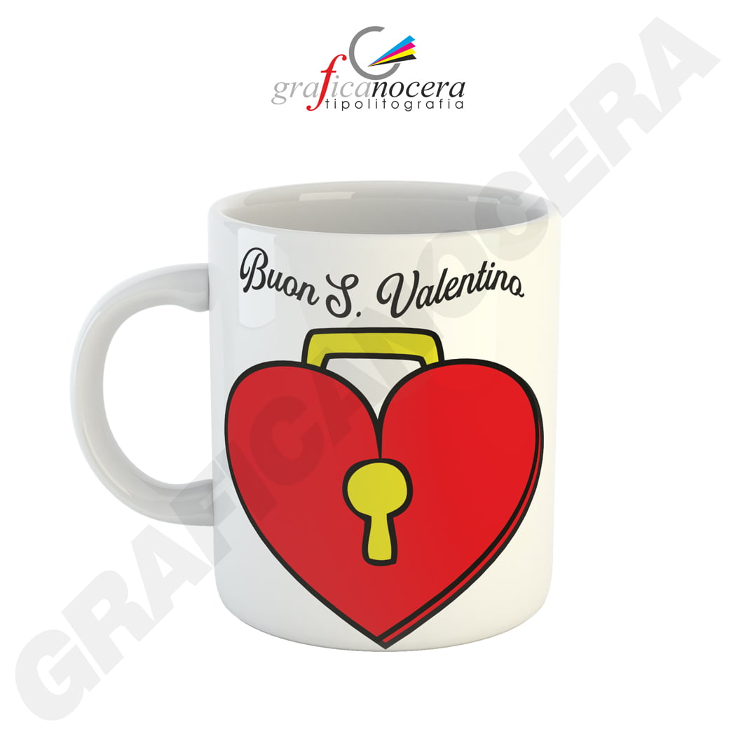 Tazza Mug con emoji cuore varie grafiche San Valentino fidanzati amore idea regalo