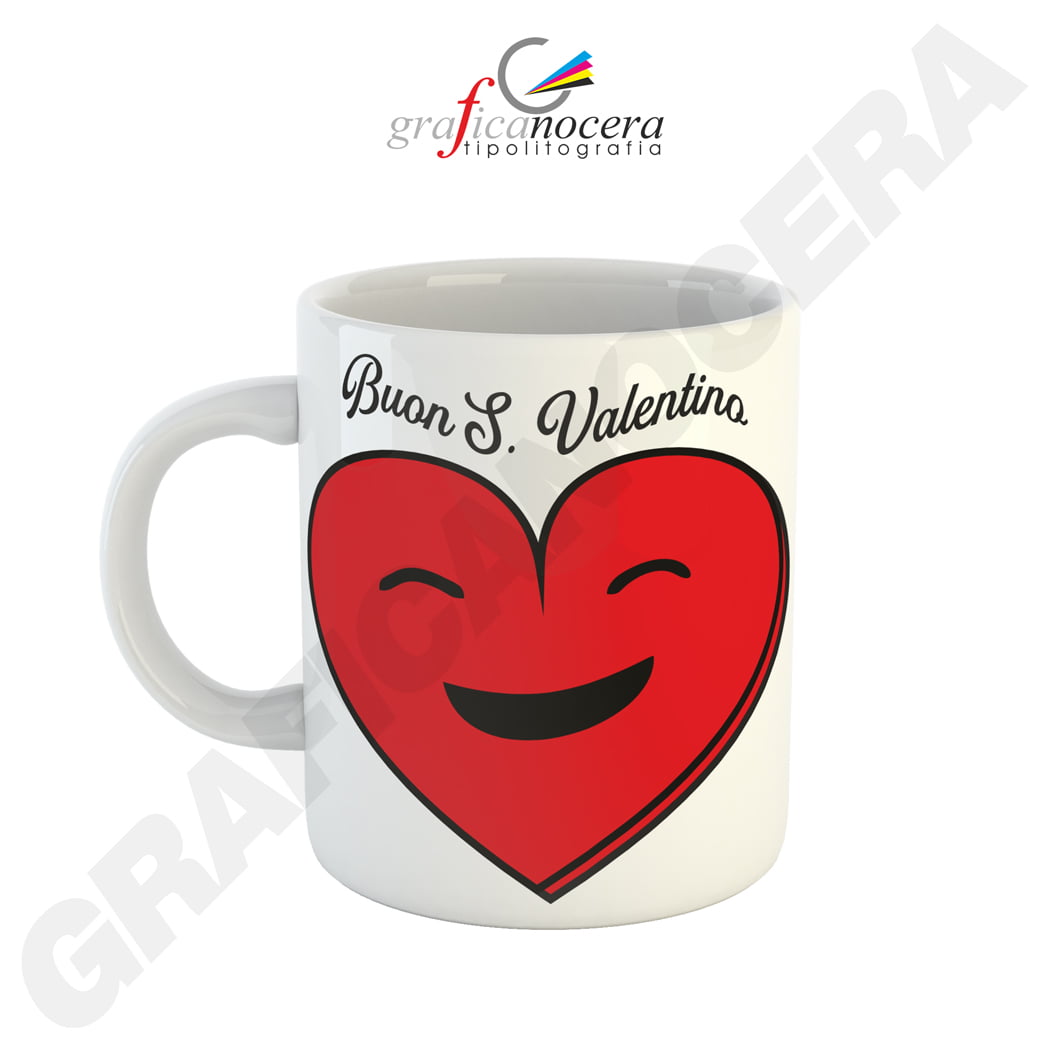 Tazza Mug con emoji cuore varie grafiche San Valentino fidanzati amore idea regalo