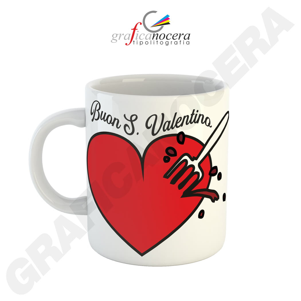 Tazza Mug con emoji cuore varie grafiche San Valentino fidanzati amore idea regalo