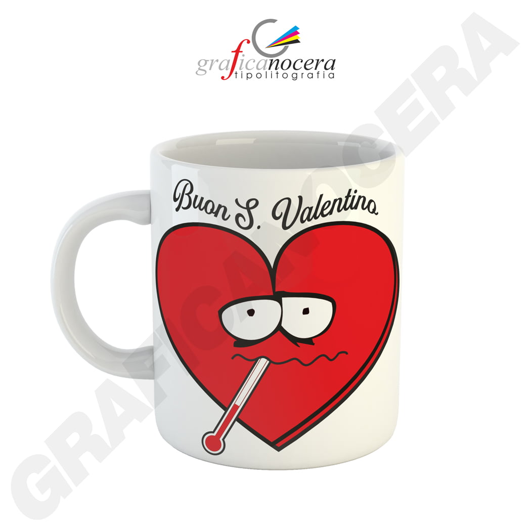 Tazza Mug con emoji cuore varie grafiche San Valentino fidanzati amore idea regalo