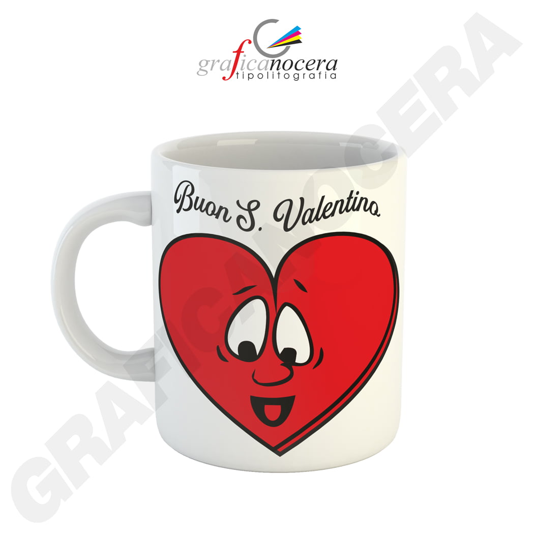 Tazza Mug con emoji cuore varie grafiche San Valentino fidanzati amore idea regalo