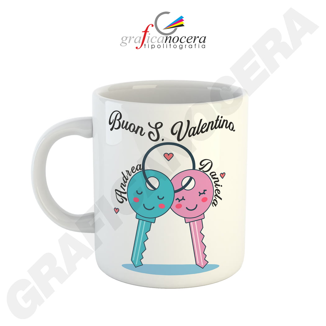 Tazza Mug Coppia Chiavi con Nomi Personalizzati regalo per la casa San valentino