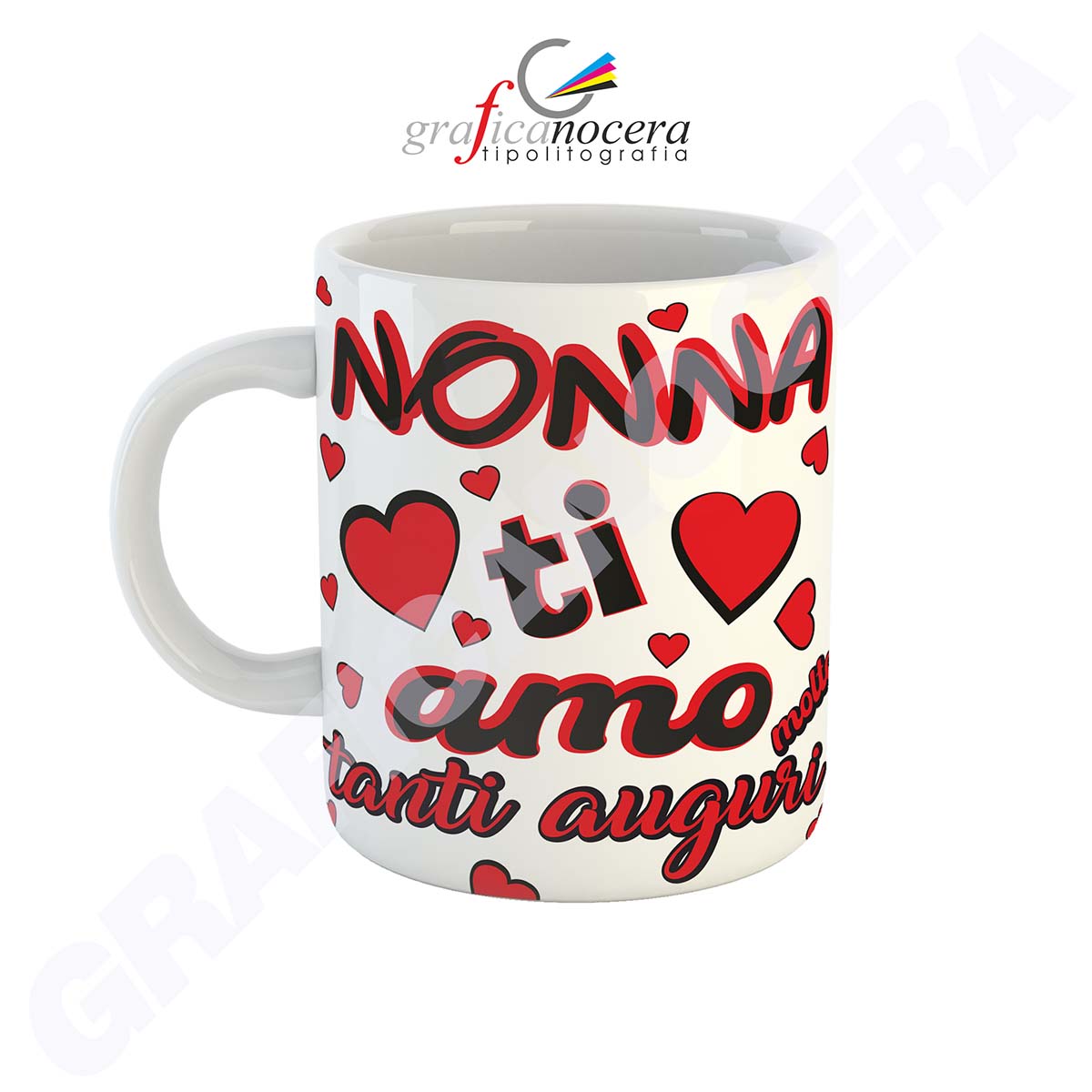 FESTA DEI NONNI Tazza Nonna / Nonno Ti Amo Tanti Auguri lavabile alta qualità idea regalo