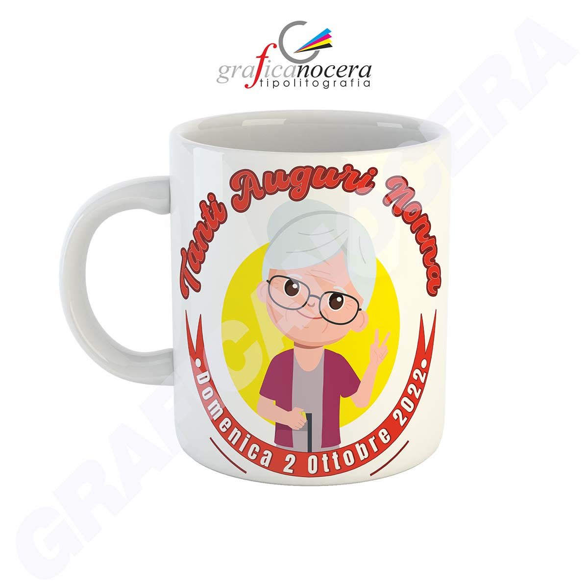 FESTA DEI NONNI Tazza Nonna / Nonno Tanti Auguri lavabile alta qualità idea regalo