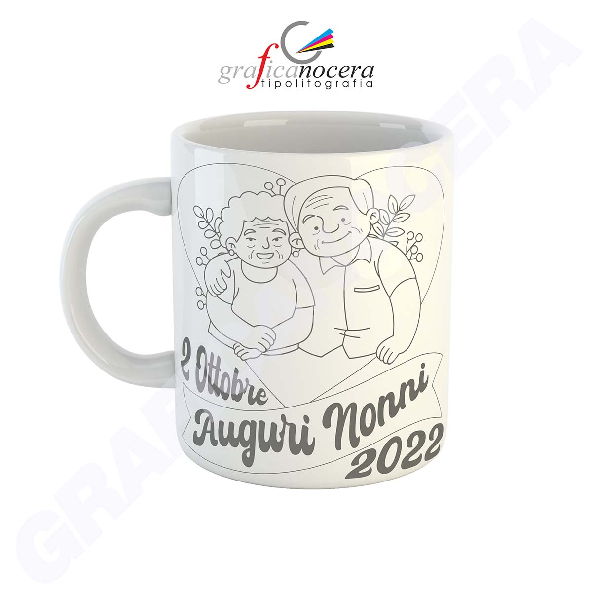 FESTA DEI NONNI Tazza Auguri Nonni lavabile alta qualità idea regalo