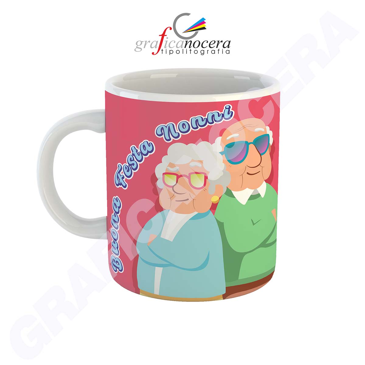 FESTA DEI NONNI Tazza Auguri Nonni C lavabile alta qualità idea regalo