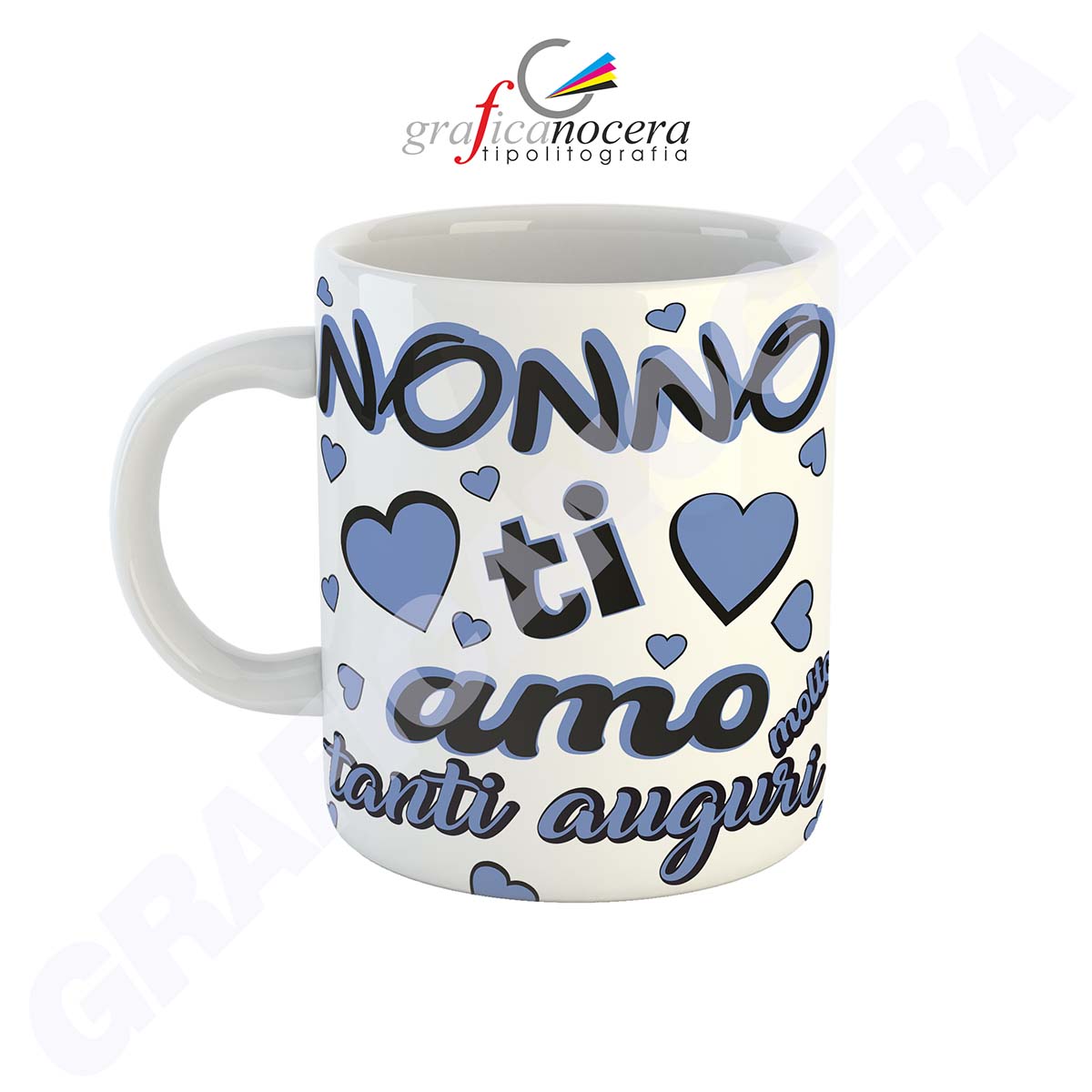 FESTA DEI NONNI Tazza Nonna / Nonno Ti Amo Tanti Auguri lavabile alta qualità idea regalo