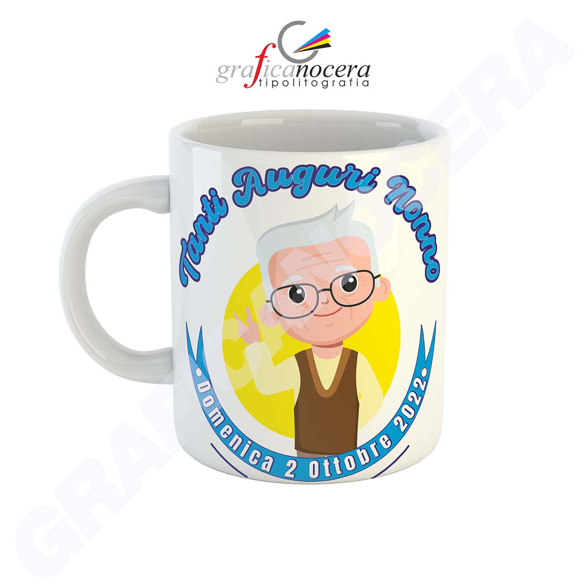 FESTA DEI NONNI Tazza Nonna / Nonno Tanti Auguri lavabile alta qualità idea regalo