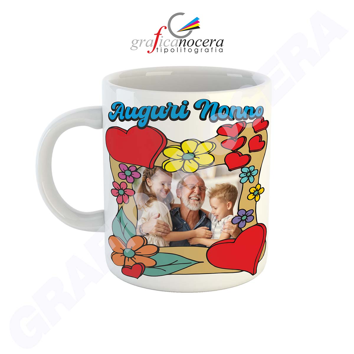 FESTA DEI NONNI Tazza Auguri Nonno / Nonna con Foto Personalizzata lavabile alta qualità idea regalo