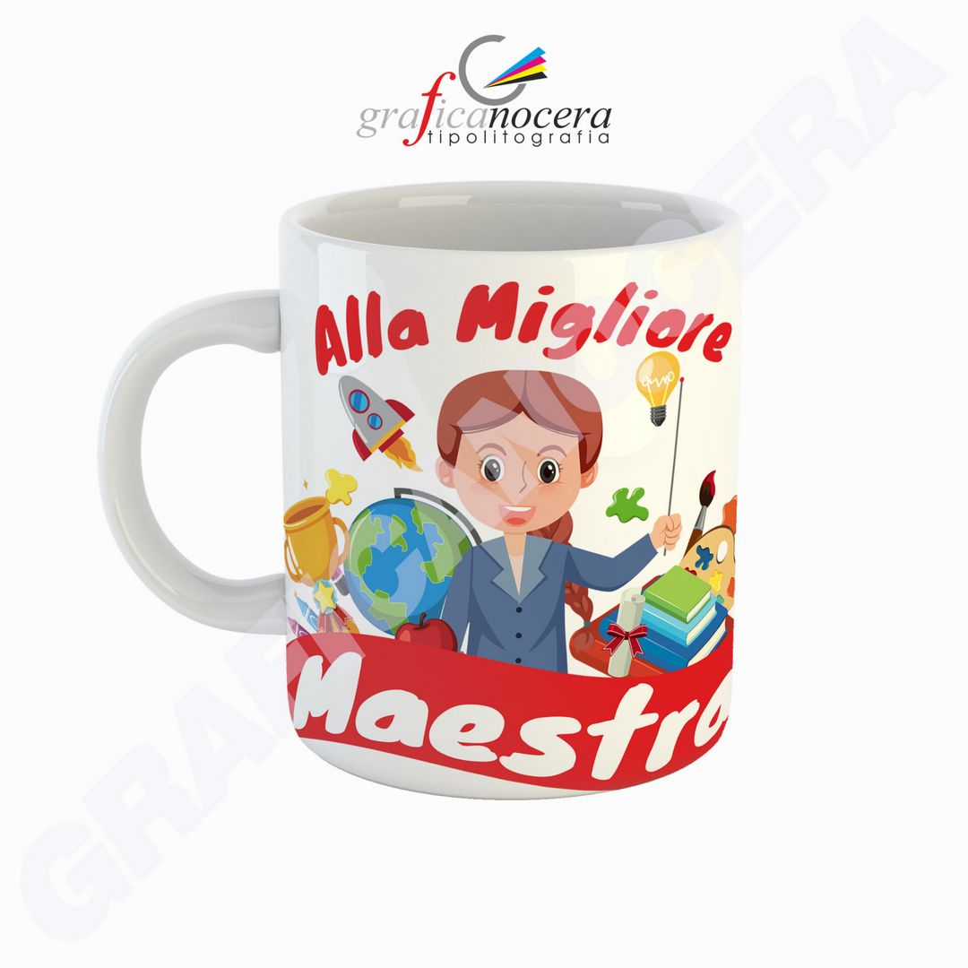 Tazza Mug alla Migliore Maestra 2 Scuola Asilo Elementare Alunni regalo fine anno