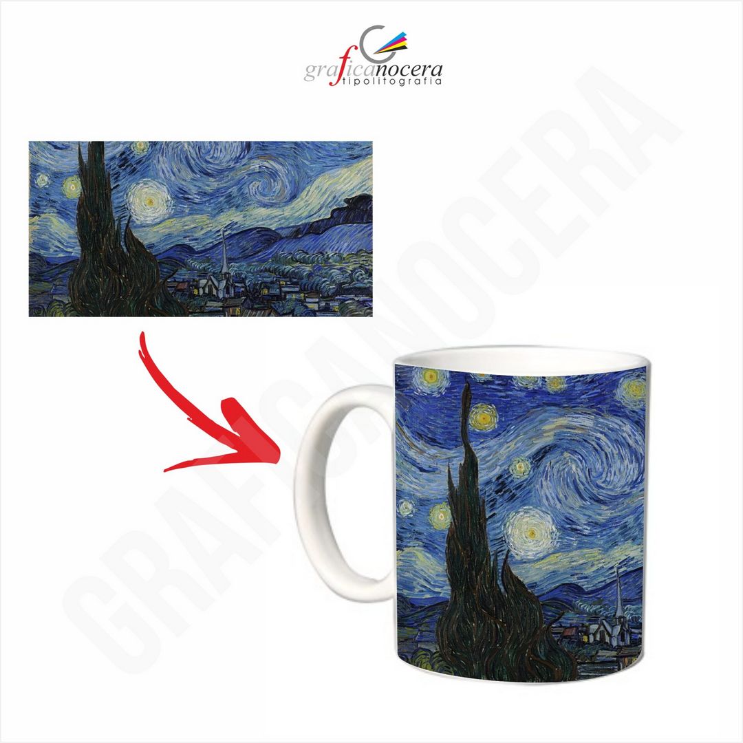 Tazza Vincent Van Gogh quadro Notte Stellata lavabile alta qualità idea regalo