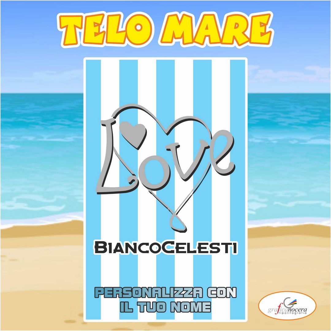 Telo Mare in spugna Lazio squadra  nome personalizzato regalo estate