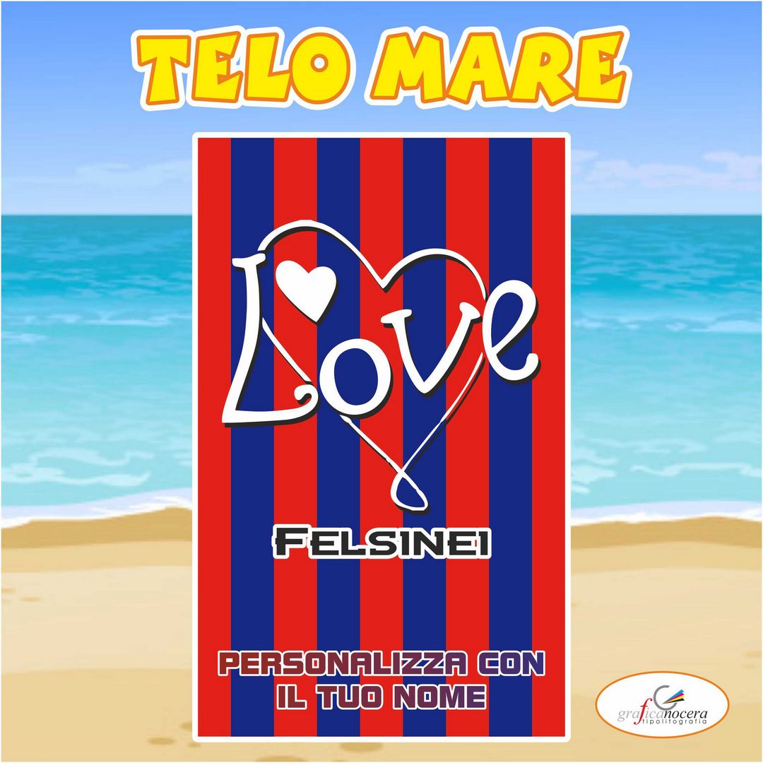 Telo Mare in spugna Bologna squadra  nome personalizzato regalo estate